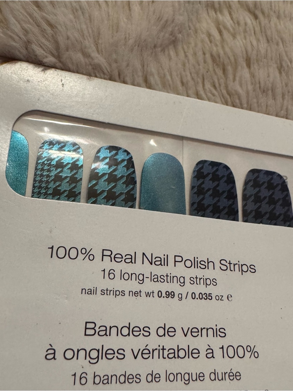 Color Street Teal and Black Houndstooth Nail Polish Strips - Picture 3 of 4